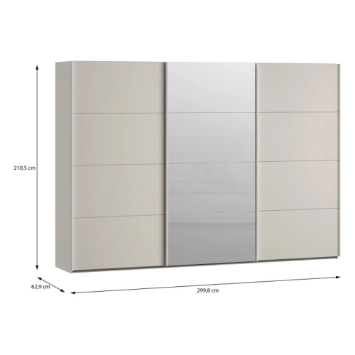 Szafa ubraniowa 300 cm kolor Piaskowy